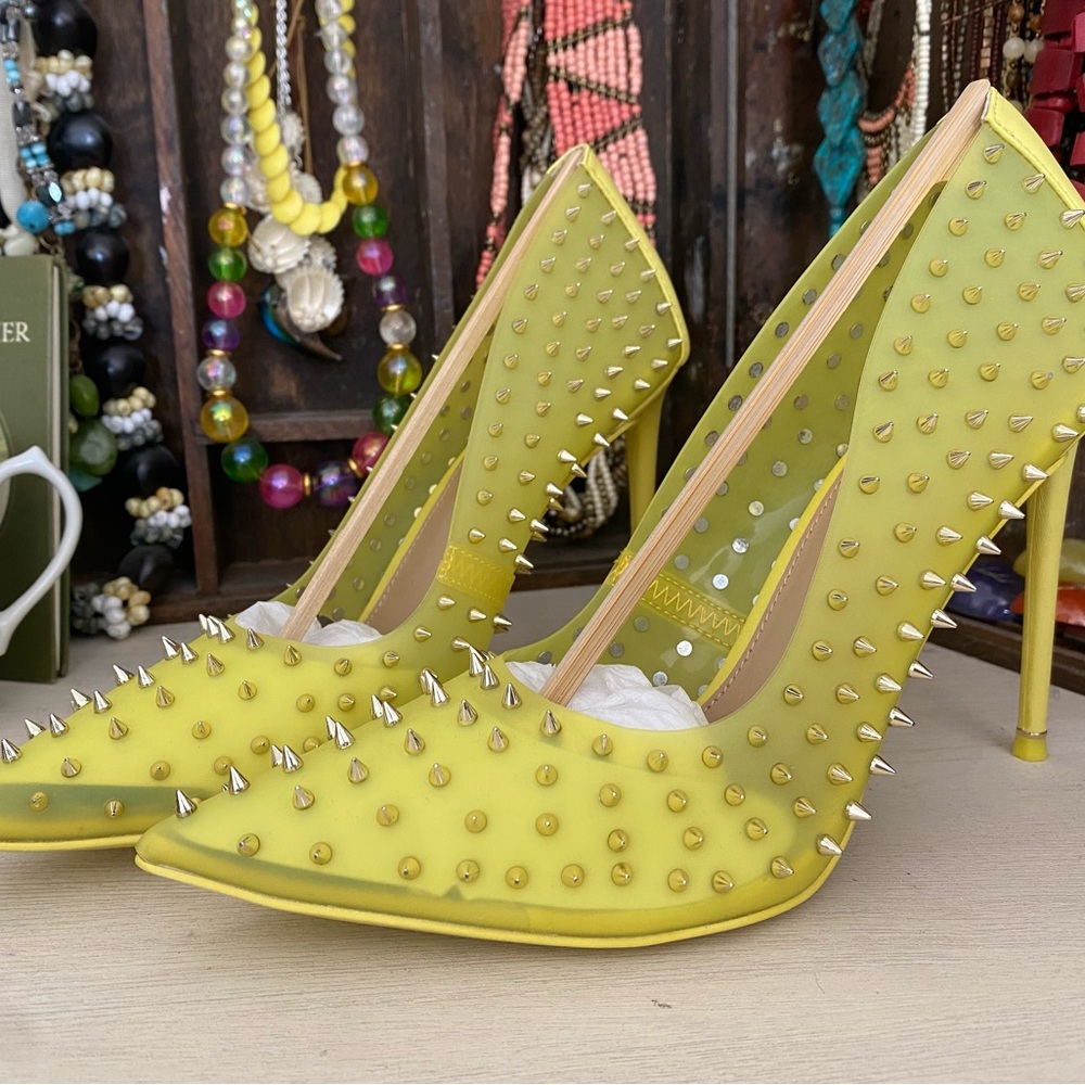 Steve Madden Yellow Studded Heels